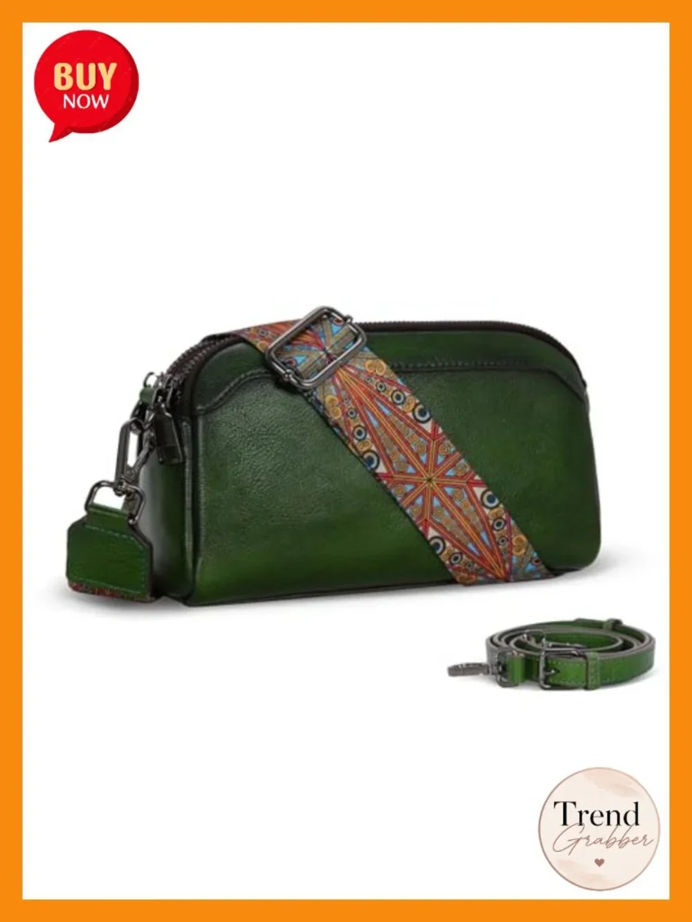 Genuine Leather Crossbody Bag with Multiple Compartments | Vintage Satchel Hobo